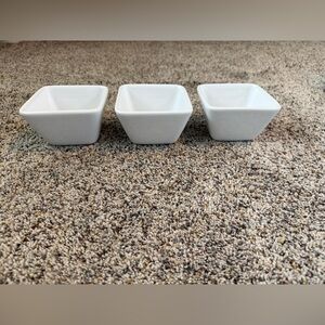 Pampered Chef Set of 3 Simple Additions Fruit/Dessert Square Bowls 4.5”